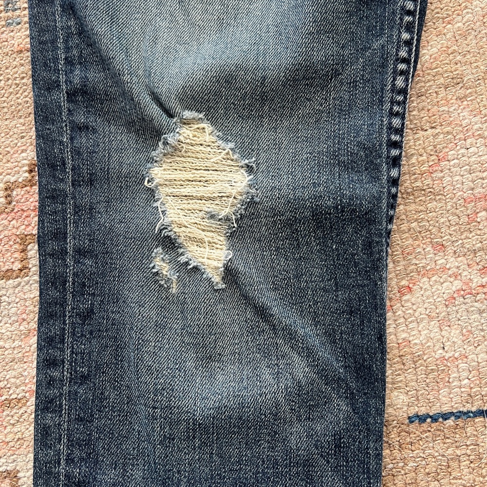 MOTHER Dropout Tarnished Wash Distressed Cropped Straight- 25 - Picture 8 of 10